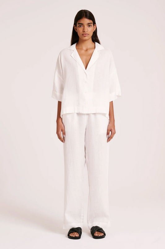 White Lounge Linen Pant